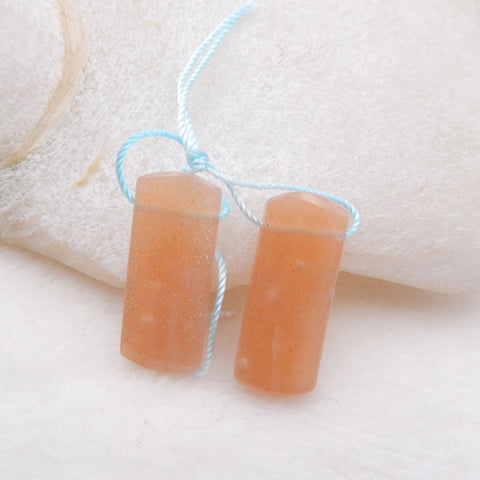 Natural Heliolite Sunstone Earring Beads 24x10x4mm, 4.4g