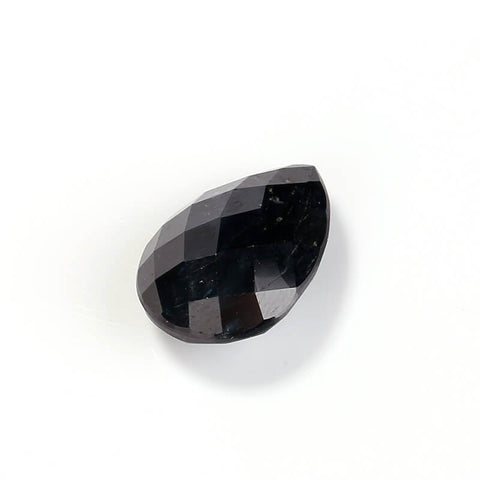 Faceted Pear Dark Blue Sapphire Cabochon, 17x13x7mm, 12.95ct - MyGemGarden