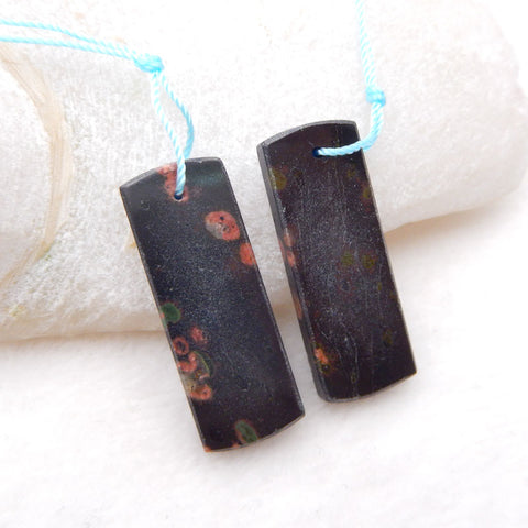 Natural Poppy Jasper Earring Beads 33X12X4mm, 8.7g