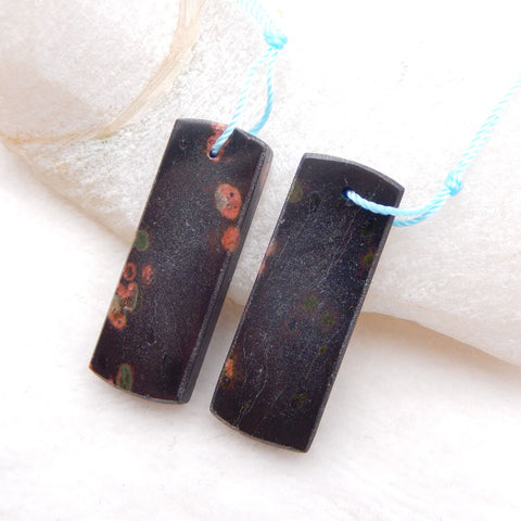 Natural Poppy Jasper Earring Beads 33X12X4mm, 8.7g