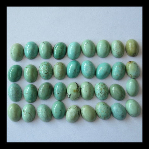 36 PCS Turquoise Cabochon 8x6x3mm,7g - MyGemGarden