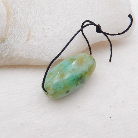 天然 Chrysocolla 宝石吊坠珠，26x12 毫米，7.3 克