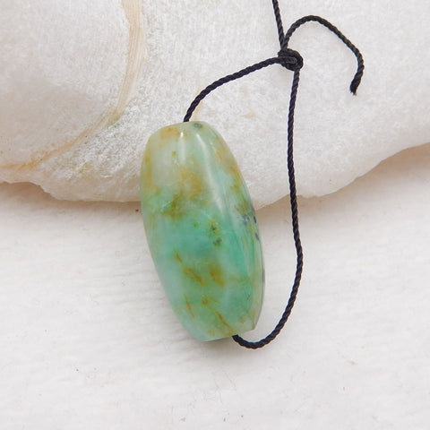 天然 Chrysocolla 宝石吊坠珠，26x12 毫米，7.3 克