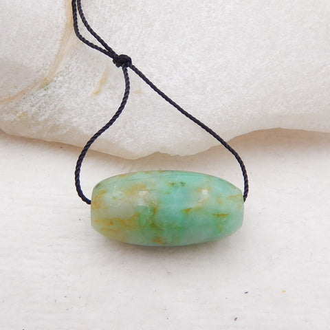 Perle pendentif en pierre précieuse de chrysocolle naturelle, 26x12 mm, 7,3 g