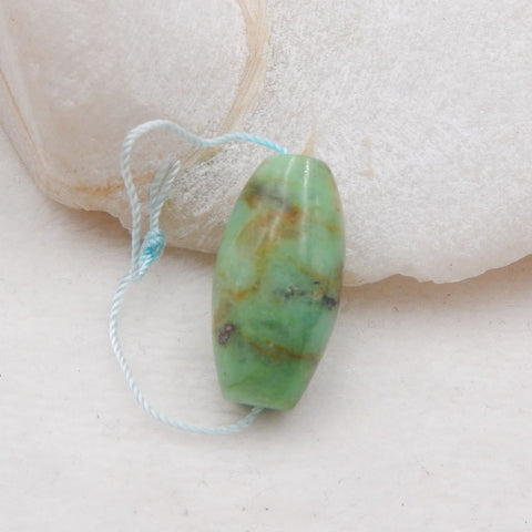 Perle pendentif en pierre précieuse de chrysocolle naturelle, 26x12 mm, 7,0 g