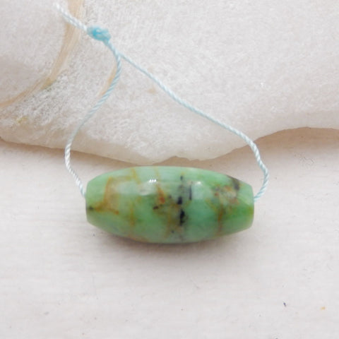 Perle pendentif en pierre précieuse de chrysocolle naturelle, 26x12 mm, 7,0 g