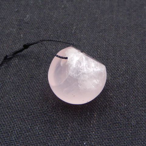 Natural  Rose Quartz Pendant Bead 40x24x12mm, 14.0g