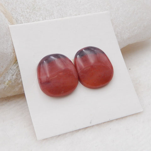 Natural Red River Jasper Cabochons Paired 15X13X4mm, 2.7g