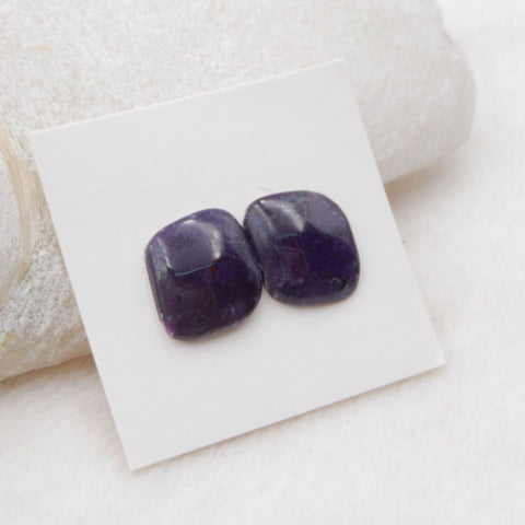 Natural Purple Jasper Cabochons Paired 14x12x3mm, 2.8g