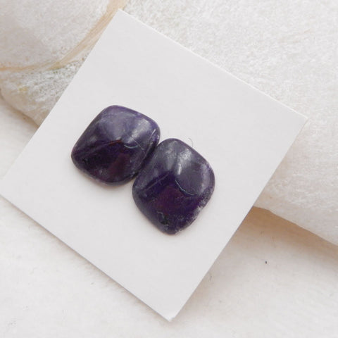 Natural Purple Jasper Cabochons Paired 14x12x3mm, 2.8g