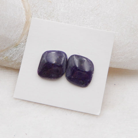 Natural Purple Jasper Cabochons Paired 14x12x3mm, 2.8g