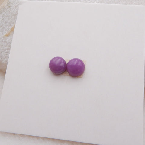 Paire de cabochons en pierres précieuses rondes en sugilite naturelle, 5x3 mm, 0,9 g