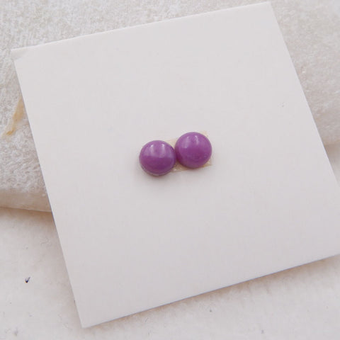 Paire de cabochons en pierres précieuses rondes en sugilite naturelle, 5x3 mm, 0,9 g