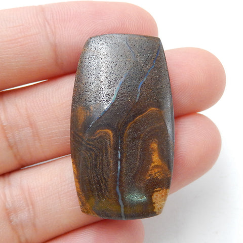 Natural Boulder opal Gemstone Cabochon, 34x2519x6mm, 6.6g - MyGemGarden