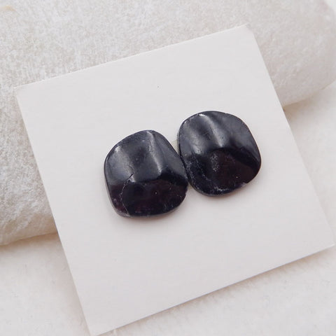 Paire de cabochons en pierres précieuses de sugilite naturelle, 13 x 12 x 3 mm, 2,6 g