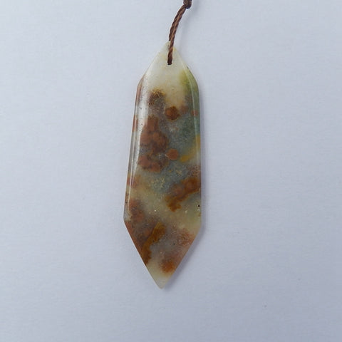 Ocean Jasper Gemstone Natural Pendant Bead, 44x14x4mm, 3.8g - MyGemGarden