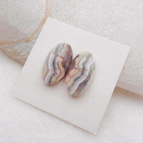 Cabochon en agate de dentelle naturelle, 19 x 11 x 4 mm, 3,0 g