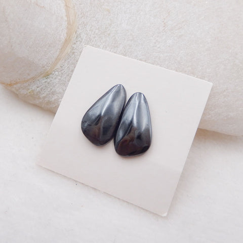 Paire de cabochons en pierres précieuses de sugilite naturelle, 19 x 10 x 3 mm, 3,7 g