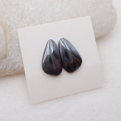 Paire de cabochons en pierres précieuses de sugilite naturelle, 19 x 10 x 3 mm, 3,7 g