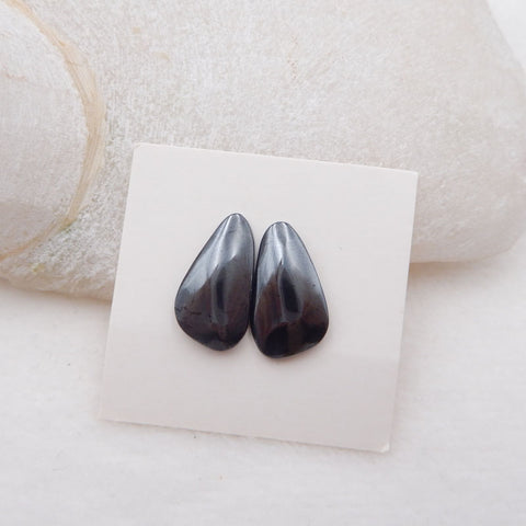 Paire de cabochons en pierres précieuses de sugilite naturelle, 19 x 10 x 3 mm, 3,7 g