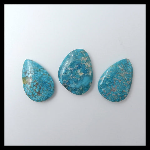 3 Pcs High quality Turquoise Cabochons,25x17x4mm,25x19x4mm,9.8g - MyGemGarden