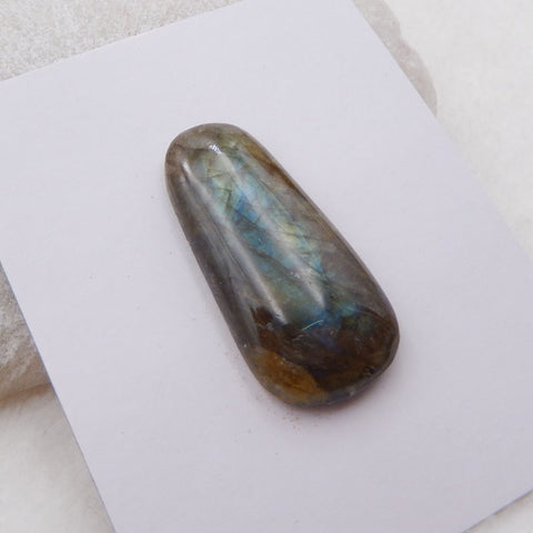 Cabochon en forme de goutte de labradorite naturelle, 34 x 17 x 5 mm, 6,15 g