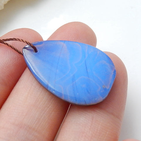 Opalite and Boulder Opal Glued Pendant Bead, 25x18x4mm, 2.7g - MyGemGarden