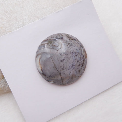 Natural Bamboo Agate Cabochon 31x6mm, 10.3g