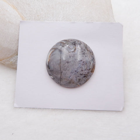 Natural Bamboo Agate Cabochon 31x6mm, 10.3g