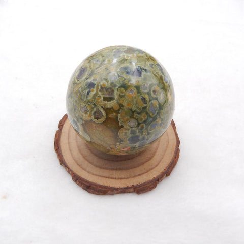 Unakite 碧玉宝石球，48X48mm，158.1g