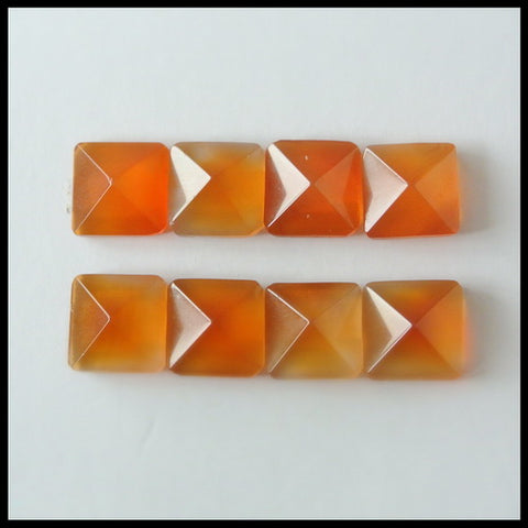 8PCS Natural Red Agate Pyramid Gemstone Cabochon 10x6mm,6.65g - MyGemGarden