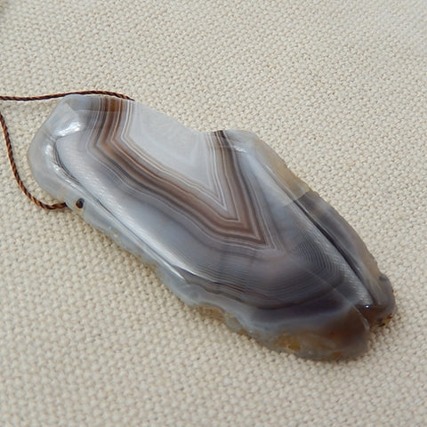 Agate Gemstone Natural Pendant Bead 56x26x6mm, 14.0g - MyGemGarden