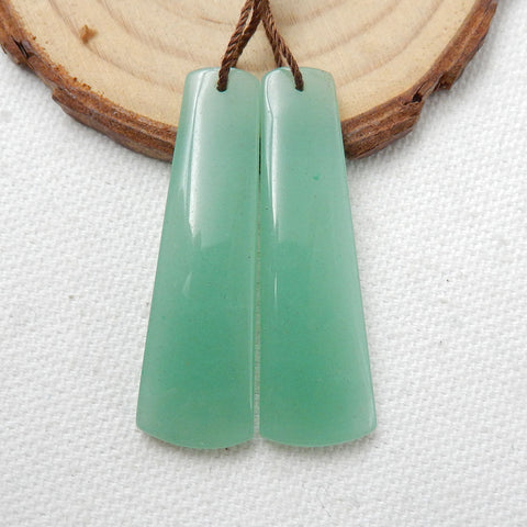 Natural Green Aventurine Earrings Beads, Stone For Earrings Making, 43X13X5mm, 10g - MyGemGarden