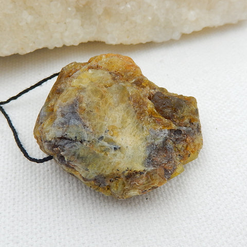 Nugget Yellow Opal Gemstone Pendant Fashion jewelry Necklace, 39x36x20mm, 24.8g - MyGemGarden