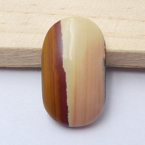 Natural Us Biggs Jasper Gemstone Cabochon, 29x17x6mm, 5g - MyGemGarden