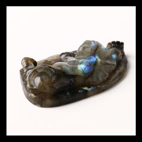 Labradorite Gemstone Tiger Ornament, 75x43x17mm, 303ct - MyGemGarden