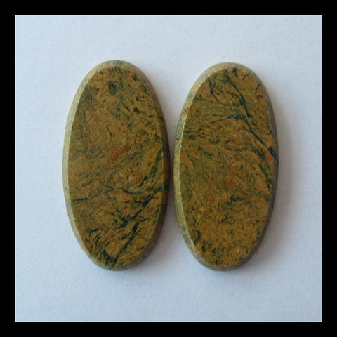 Green Opal Cabochon Pair 30x15x3mm,6.6g - MyGemGarden