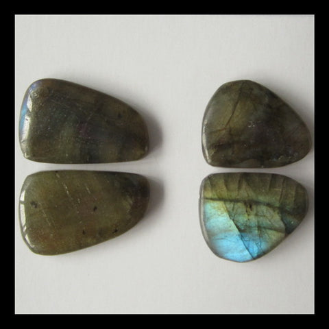 2 Pairs Labradorite Cabochon 21x14x3mm,18x15x3mm,7.3g - MyGemGarden