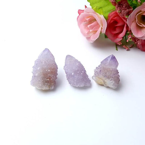 3 pcs Amethyst Drusy Set 30x17x16mm, 25x15x14mm, 22.3g - MyGemGarden