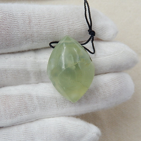 Freeform Prehnite Natural Pendant Bead, 29x21x15mm, 12.8g - MyGemGarden