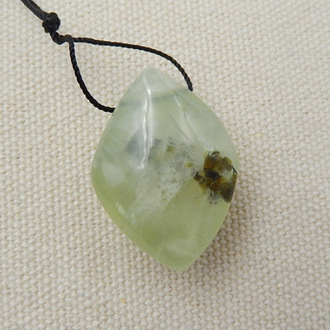 Freeform Prehnite Natural Pendant Bead, 29x21x15mm, 12.8g - MyGemGarden