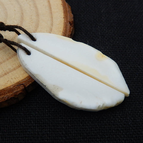 Natural White Agate Earrings Pair, stone for Earrings making, 37x10x3mm, 4.2g - MyGemGarden