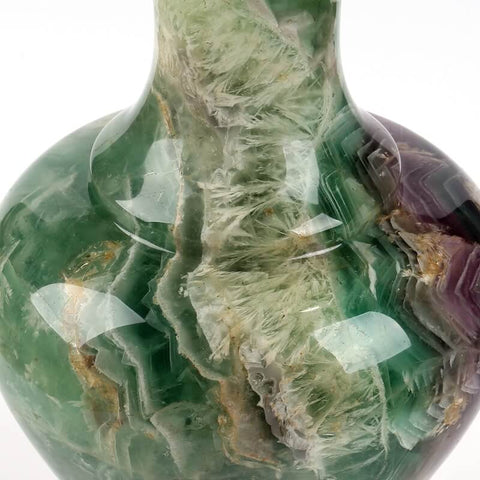 Beautiful Rainbow Fluorite Vase, Collection of treasures, Gemstone Collection, Valuable Vase, 41.6cmx8cmx21cm - MyGemGarden