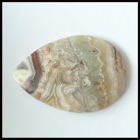 Natural Crazy Lace Agate Gemstone Cabochon 39x26x4mm,7.75g - MyGemGarden