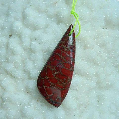 Natural Red River Jasper Pendant, 50x20x6mm, 9g - MyGemGarden