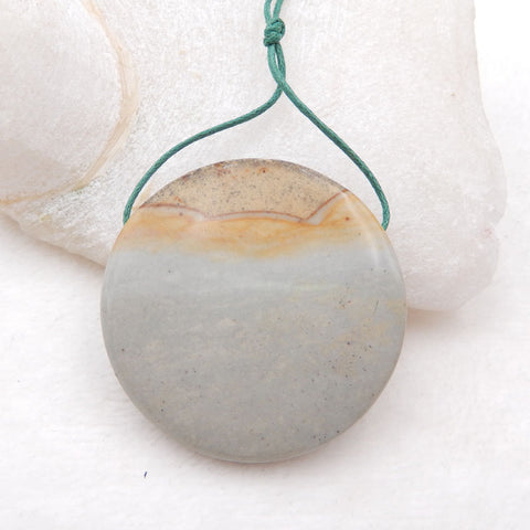 Natural Wave Jasper Pendant Bead 45X7mm, 25.4g