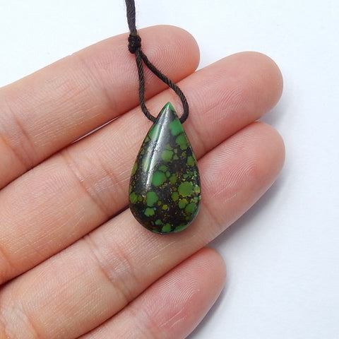 Natural Turquoise Drilled Teardrop Pendant Bead, stone for jewelry making, 25x13x6mm, 3.1g - MyGemGarden