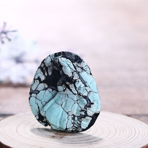 New Turquoise Carved Horse Head Gemstone Cabochon, 35x33x7mm10g - MyGemGarden