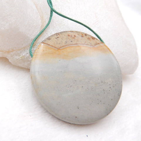 Natural Wave Jasper Pendant Bead 45X7mm, 25.4g