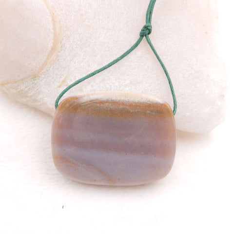 Naturel Exquis Multicolor Sculpté Ocean Jasper Rectangle Gemstone Pendentif Perle, 40X30X9mm, 21.6g